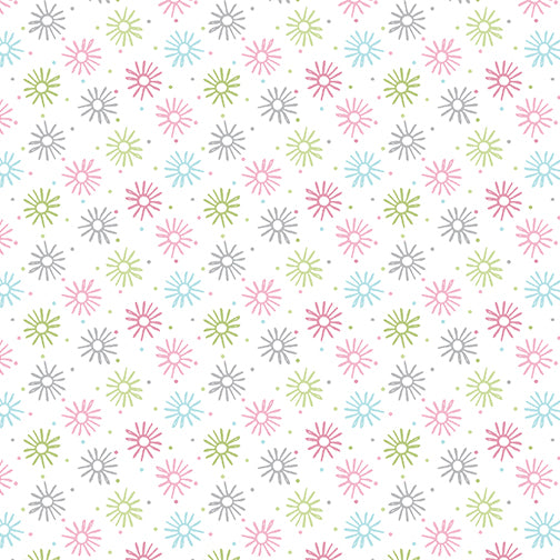 Adorable Alphabet -  Pinwheel Pink/White