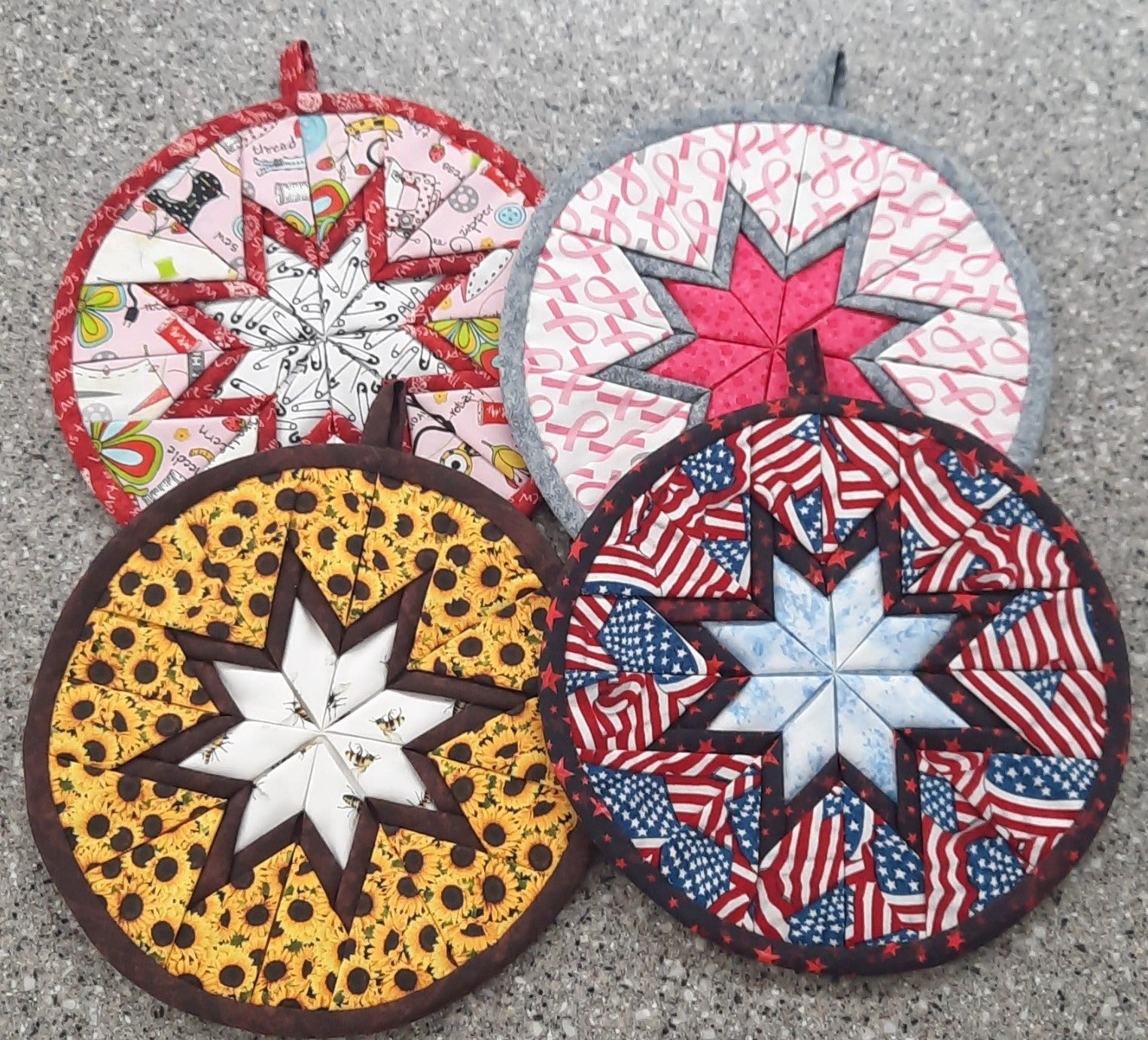 Burgundy Star Pot Holder 8x8