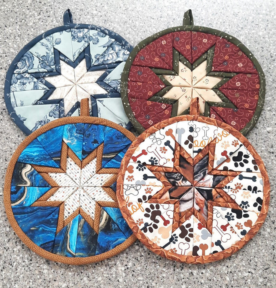 Round Folded Star Pot Holders