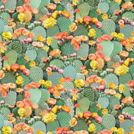 Southwest - Green Floral Cactus