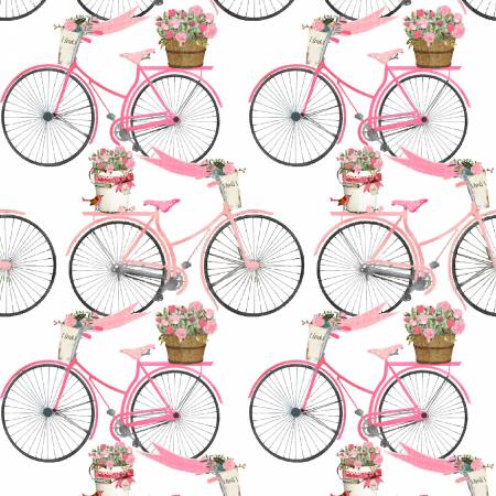 Hugs, Kisses & Special Wishes - White Flower Bicycles