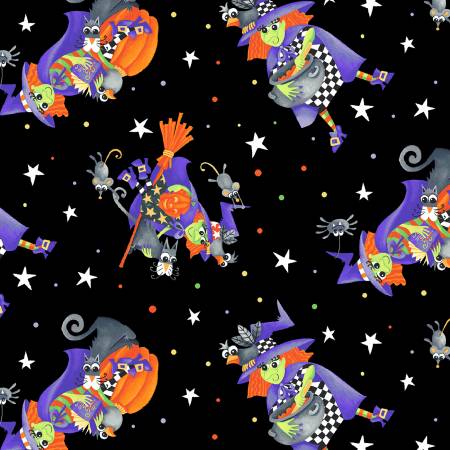 Boo! - Multi Tossed Witch Glow in the Dark Fabric – Miller's Dry Goods