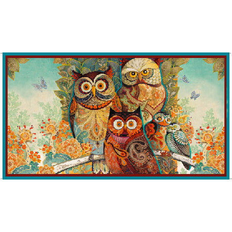 Owl Arabesque  24” x 44" Panel