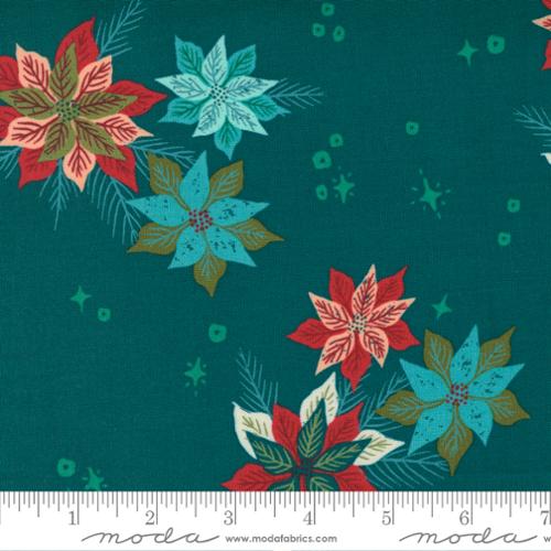 Cheer and Merriment - Teal Poinsettia Mix