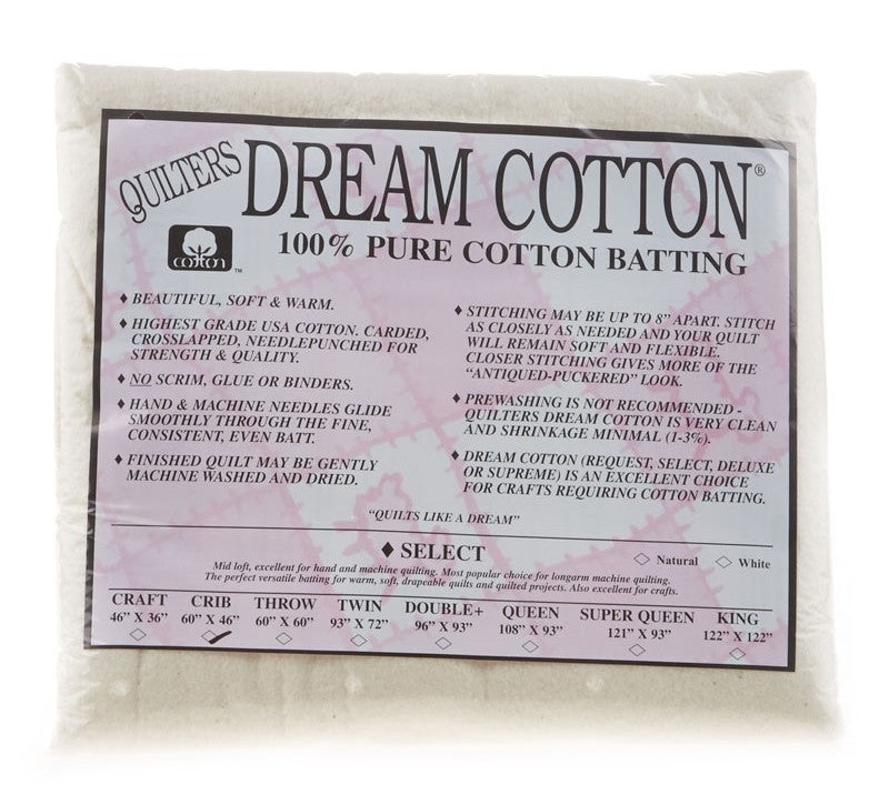 Quilter's Dream Cotton White Request Batting (108 x 93) Queen