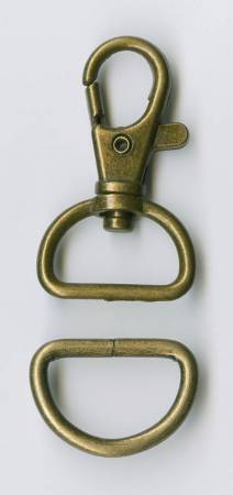 3/4 D Ring annd Swivel Clip Brass 1ct - Main Image