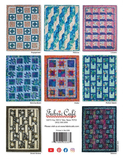 Fabric Cafe 3 Yard Quilts Pattern Book Bundle New 2021
