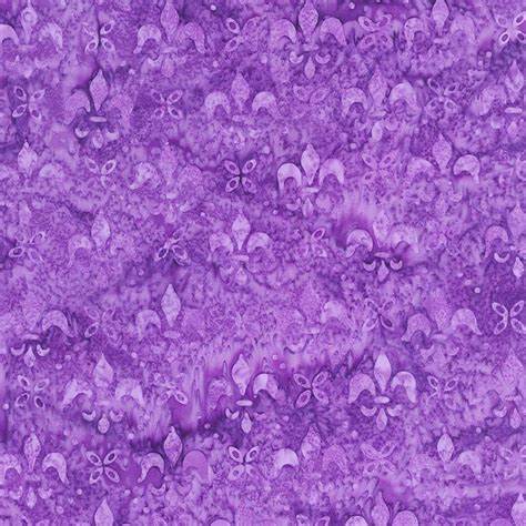 Mardi Gras Artisan Batik - Purple Fleur De Lis