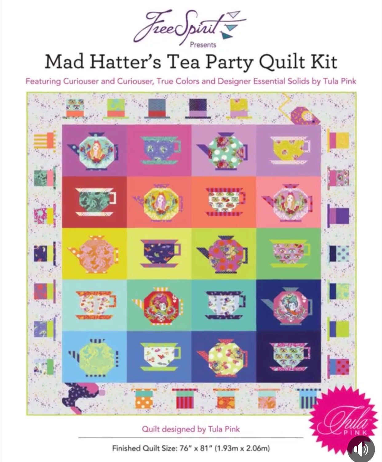 The Mad Hatter Tea Party Quilt Kit