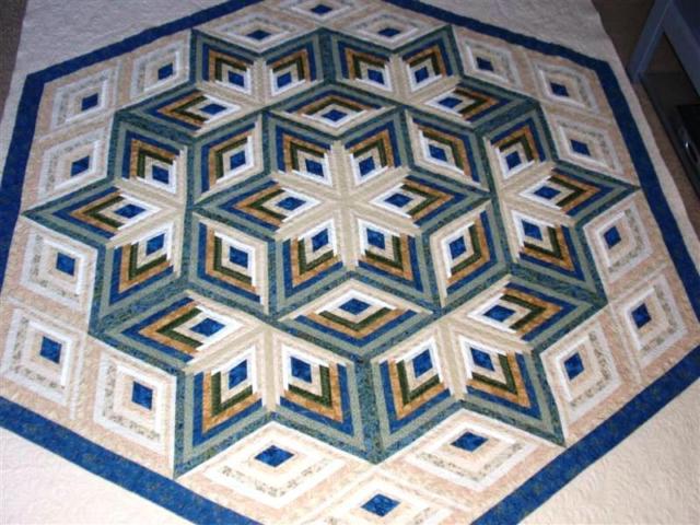 Diamond Log Cabin Quilts and Tree Skirt 735272011866 - Quilt in a