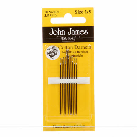 John James Cotton Darners Needles Assorted Sizes 1/5 10ct